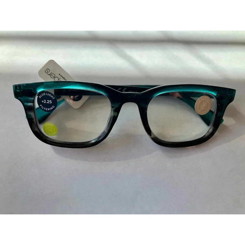 New Teal Ombre Peepers Blue Light Filtering Readers +2.25